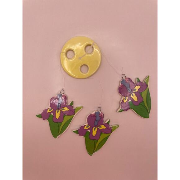 Vintage Russ Tropical Paradise Ceramic Mini Windchime Tulip Item Pre-owned - Picture 4 of 11